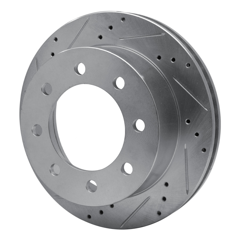 Dodge Ram 3500 Brake Rotor (1) - Front Left - R1 Concepts - Drilled & Slotted - Silver - `00-`02